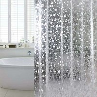 Duschvorhang, Anti-Schimmel, badewannenwasserdicht, 100 % eva, 180 x 180 cm inkl. 12 Duschvorhangringe von MUMU
