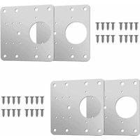 4 Stück Schrankscharnier-Reparaturhalterungen, Scharnier-Reparaturplatte mit 24 Schrauben, Reparatur-Set für Möbelscharniere von MUMU