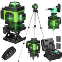 X 360° 4D-Laser-Wasserwaage, 16 Linien, selbstausgleichende Wasserwaage, grün, rotierendes, horizontales, vertikales, selbstnivellierendes Werkzeug, von MUMU