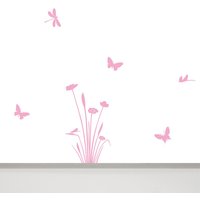 Blumen Wandtattoo Libellen Und Schmetterlinge von MUSTERLADEN