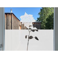 Fensterfolie Blume, Rose Fenster Sichtschutz Folie, Glasfolie Blickdicht Floral, Milchglas Folie Dekorativ, Küchenfenster Deko von MUSTERLADEN