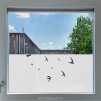Fensterfolie Motiv Vögel, Sichtschutzfolie Badezimmer, Dusche, Glasdekorfolie Vögel Fensterdeko von MUSTERLADEN