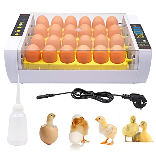 MUYIRTED Inkubator Hühner 24 Eier Brutmaschine Vollautomatisch Brutautomat Wachteln Enteneier Geflügel Egg Incubator, Brutkasten Für Vogel von MUYIRTED