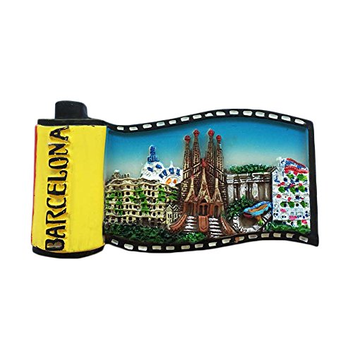 Kühlschrankmagnet Barcelona, Spanien, Reiseaufkleber, Filmform, Souvenir, Dekoration für Zuhause und Küche, Spanien, Kühlschrankmagnet von MUYU Magnet