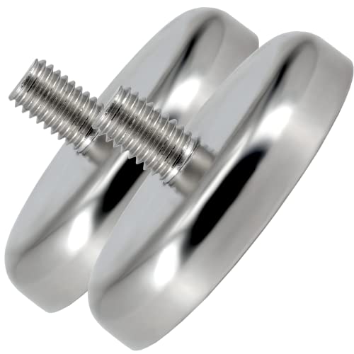 [2 Stück] Neodym Magnete mit Gewinde - M8 Gewindebolzen 48mm Magnet mit 100Kg Zugkraft Topfmagnet Außengewinde Flachgreifer Super Stark von MVT Magnete