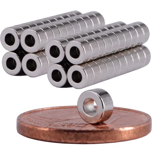 Neodym Magnet Ring N52 Magnetring 4mm x 2mm Mit 2mm Loch Bohrung - Mini Magnete Ringemagnet - Magnetscheibe Rund (80) von MVT Magnete