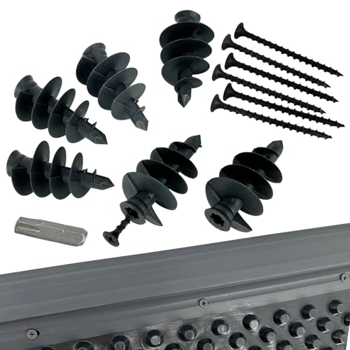 Montagedübel aus Kunststoff für Abdeckprofil Noppenfolie (100 x dübel + 100 x schrauben + Torx TX40) Halteleiste Schutzleiste Leiste Grundmauerschutz von MW.Shop.24