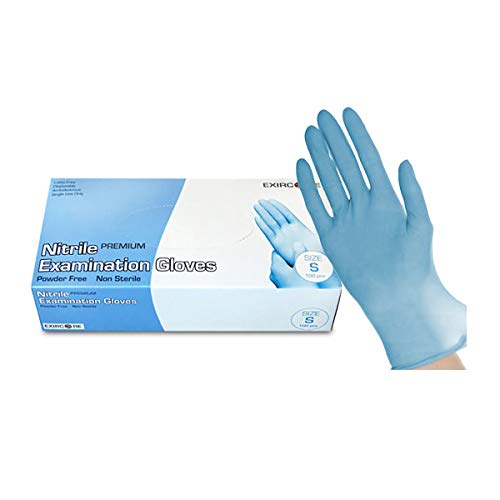 Nitril-Handschuhe 100 Stück in Spender-Box - puderfrei, nicht steril, beidseitig tragbar - Blau (L) von MW