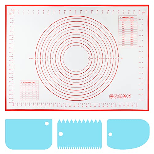 70X50cm Silikon Backmatte Groß Silikonmatte Backen Backunterlage Silikon Mat Teigmatte Teigunterlage Wiederverwendbar mit Messung Ausrollmatte für Teig Macarons Plätzchen Pizza von MXTIMWAN