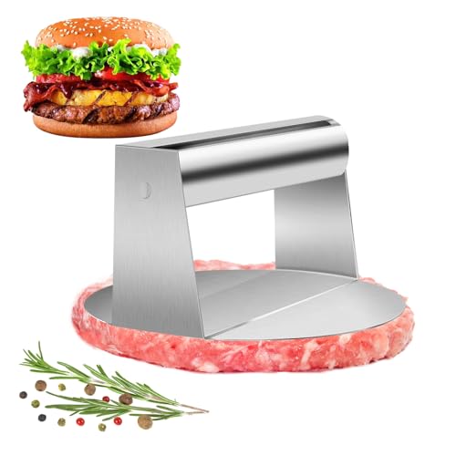 MXTIMWAN Burgerpresse Edelstahl, 5,5 Zoll Smasher Hamburger Round Edelstahl Smash Burger Pattie Press, Burger Presse Grillpresse Round für Leckere Hamburger, Patties, BBQ von MXTIMWAN