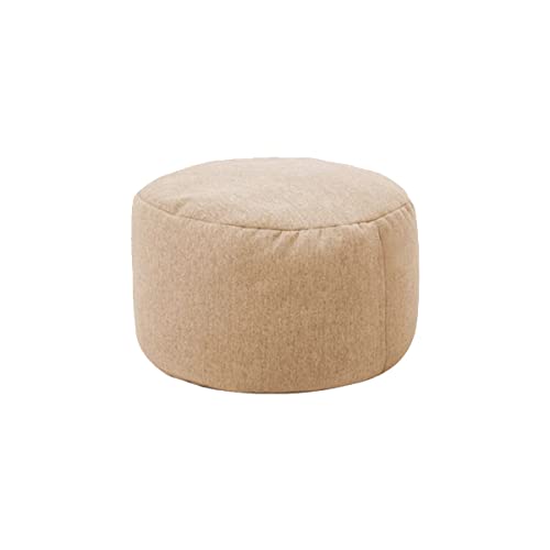 MYAMIA Nesloth Kleine Runde Sitzsack Sofabezug Ohne Füllstoff Gepolstert Samt Fußschemel Stuhl Hocker Puff Couch Tatami Wohnzimmer - Beige von MYAMIA