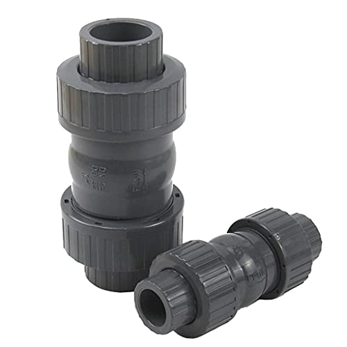 Rücklaufventil, 1Pcs I.D20mm-63mm Check Valve Double Union One Way Non-Returned Valve,Garden Home Aquarium PVC Water Pipe Fittings Connector (Size:Inner Dia.20mm) (Size : Inner Dia.25mm) von MaRxan