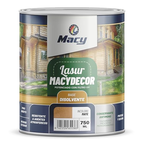 Macy Decor Lasur Matt, verstärkt mit UV-Filtern, gebrauchsfertig, 375 ml, Farbe Walnuss von Macy