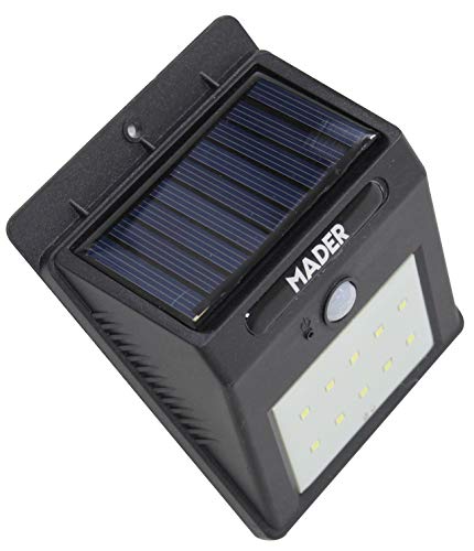 68068 Solarpanel-Taschenlampe, 10 LEDs, Bewegungssensor von Mader Home Tools