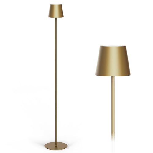 Classica 3 Floor - Kabellose Stehlampe - Wiederaufladbare Stehlampe mit 3 Höhen - Einstellbares LED-Licht (Dimmer) durch Berührung - Lange Lebensdauer - Innen- und Außenbereich - Dunkles Gold von Madrigal