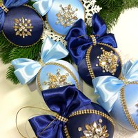 Navy Blue Weihnachtsschmuck, Strass Weihnachtskugeln. Weihnachtsbaum Dekor, Schmuckschmuck von MaggiArtStore
