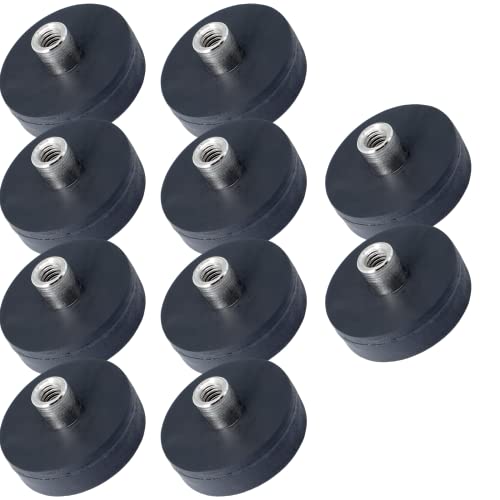 10 Stück Neodym Magnete Gummiert D 22mm Mit M4 Innengewinde Bohrung 8 KG Zugkraft Topfmagnet Gummi Runde Magnete mit Gewinde von Magnet-Kauf