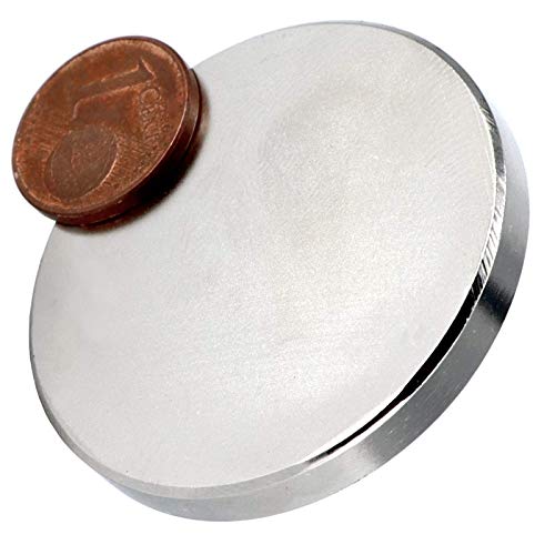 Neodym Magnet N52 Scheibe - Super Starke Magnetscheibe 40mm Durchmesser - 40x5mm Runde Neodym Magnete Sehr Stark Scheiben Rund Flach 18,5KG von Magnet-Kauf