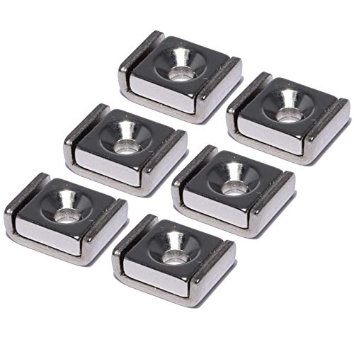 Neodym Magnet mit Bohrung Senkung - Extra Starke Topfmagnete 10mm x 13,5mm - 7 KG Zugkraft - Flachgreifer Quader mit M3 - Senkbohrung [6 Stück] von Magnet-Kauf