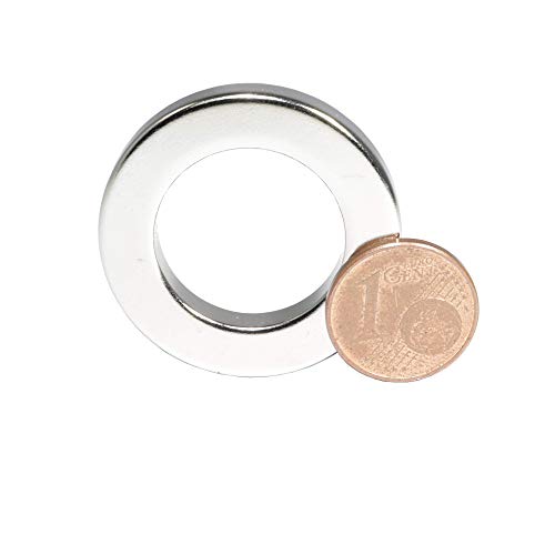 Neodym Ringmagnete Mit Loch - Magnet Bohrung 20mm - Runder Ring Magnet 32mm x 5mm Scheiben Magnete Stark - Flach Rund -Stark (2) von Magnet-Kauf
