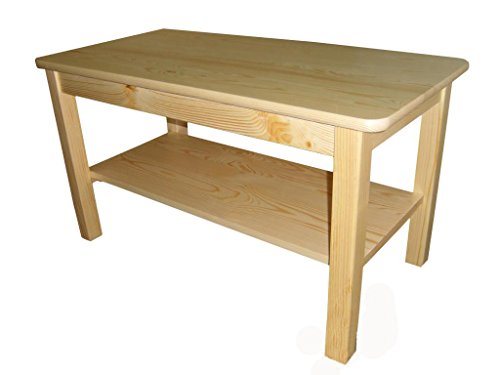 Magnetic Mobel Couchtisch Beistelltisch Tisch Kiefer massiv Holz 80 x 50 x 55 cm (LxBxH) (Unbehandelt) von Magnetic Mobel