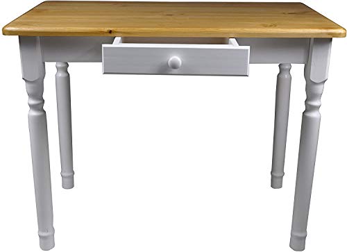 Magnetic Mobel Esstisch mit Schublade Küchentisch Tisch Massiv Kiefer Speisetisch massiv (50x70 cm, Erle) von Magnetic Mobel