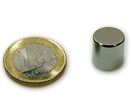 5 x Scheibenmagnet Rundmagnet Ø 12x12mm - Neodym N42, Nickel - hält 9kg - Magnetscheiben - starke Supermagnete mit extremer Haftkraft für Kühlschrank Magnet Glasboards Magnettafel Pinnwand Whiteboard von Magnosphere