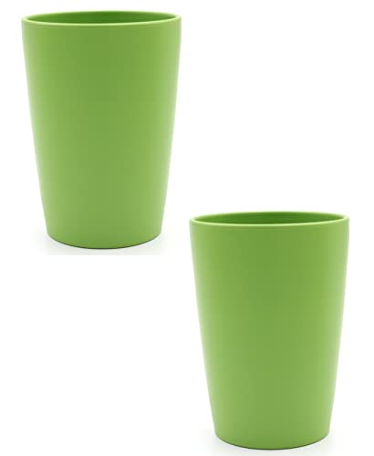 Magu 2 Nachhaltiger Biopolymer Becher (6 Farben) Farbe: grün 100% Erdölfrei | Robust und Nachhaltig | Kunststoff Trinkbecher oder Zahnputzbecher | 2er Set grün von Magu