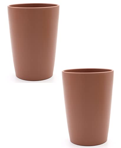 Magu 2 Nachhaltiger Biopolymer Becher (6 Farben) Farbe: terracotta 100% Erdölfrei | Robust und Nachhaltig | Kunststoff Trinkbecher oder Zahnputzbecher | 2er Set terrakotta von Magu