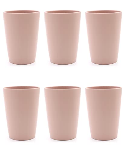 Magu 6 Nachhaltiger Biopolymer Becher (6 Farben) Farbe: Kirschblüte 100% Erdölfrei | Robust und Nachhaltig | Kunststoff Trinkbecher oder Zahnputzbecher | 6er Set rosa von Magu