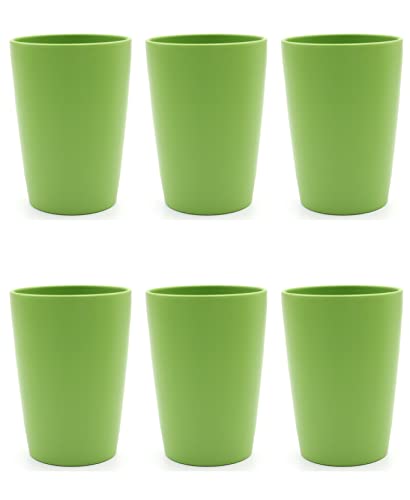 Magu 6 Nachhaltiger Biopolymer Becher (6 Farben) Farbe: grün 100% Erdölfrei | Robust und Nachhaltig | Kunststoff Trinkbecher oder Zahnputzbecher | 6er Set grün von Magu