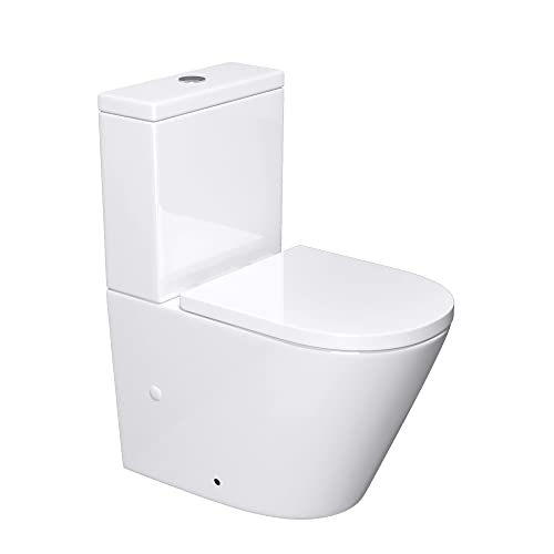 Mai & Mai Stand-WC Toilette Aachen179T Stand-Toilette aus Keramik spülrandloses WC bodenstehende Toilette von Mai & Mai