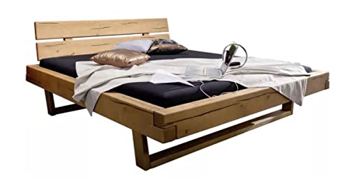 Main Möbel Balkenbett Jeanette Schlafzimmer Doppelbett Bett Fichte eichefarbig Holz massiv gebeizt + geölt 200 x 200 cm von Main Möbel