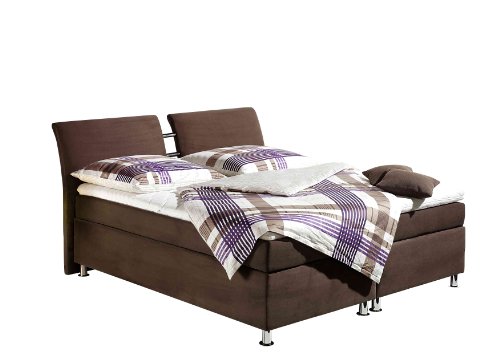 Maintal Boxspringbett Dean, 140 x 200 cm, Microvelour, 7-Zonen-Kaltschaum Matratze H2, braun von Maintal Betten