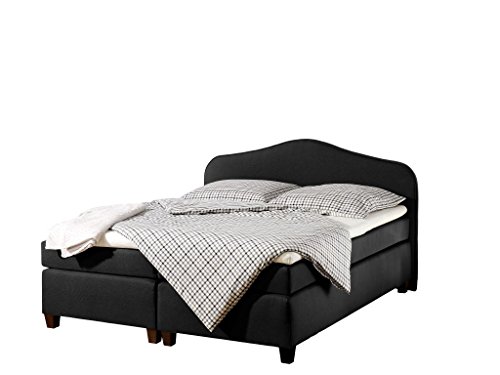 Maintal Boxspringbett Nevada, 140 x 200 cm, Stoff, Bonellfederkern Matratze H2, Schwarz von Maintal Betten