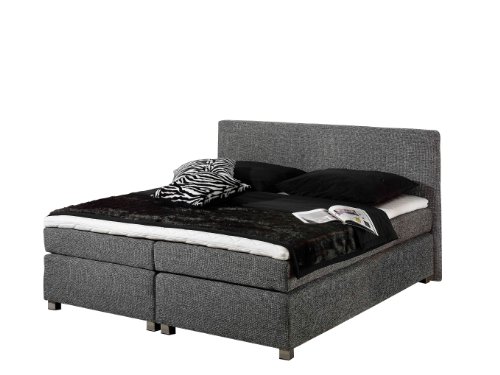 Maintal Boxspringbett Howard, 160 x 200 cm, Strukturstoff, Bonellfederkern Matratze H3, grau von Maintal Betten