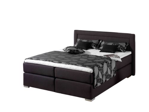 Maintal Boxspringbett Mambo, 100 x 200 cm, Strukturstoff, 7-Zonen-Kaltschaum Matratze H2, anthrazit von Maintal Betten