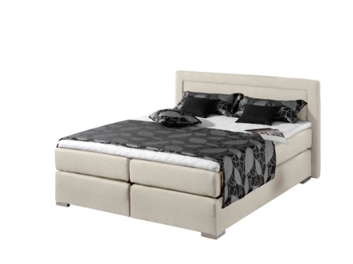 Maintal Boxspringbett Mambo, 180 x 200 cm, Strukturstoff, 7-Zonen-Kaltschaum Matratze H2, creme von Maintal Betten