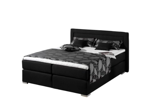 Maintal Boxspringbett Mambo, 100 x 200 cm, Strukturstoff, 7-Zonen-Kaltschaum Matratze H3, schwarz von Maintal Betten