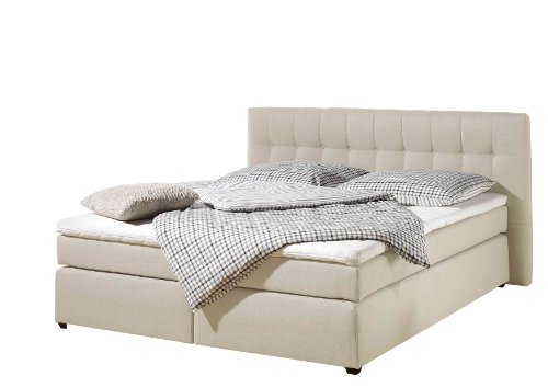 Maintal Boxspringbett Jeremy, 140 x 200 cm, Strukturstoff, 7-Zonen-Kaltschaum Matratze H3, creme von Maintal Betten