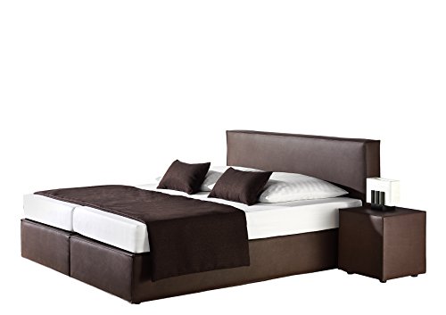 Maintal Boxspringbett Carva, 180 x 200 cm, Kunstleder, 7-Zonen-Kaltschaum Matratze h3, braun von Maintal Betten