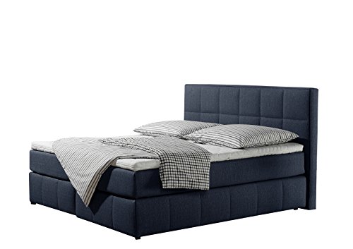 Maintal Boxspringbett Casano, 160 x 200 cm, Strukturstoff, 7-Zonen-Kaltschaum Matratze h2, denim-blau von Maintal Betten