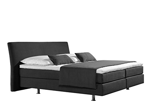 Maintal Boxspringbett Club, 140 x 200 cm, Strukturstoff, 7-Zonen-Kaltschaum Matratze h3, anthrazit von Maintal Betten