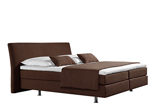 Maintal Boxspringbett Club, 180 x 200 cm, Strukturstoff, 7-Zonen-Kaltschaum Matratze h3, choco von Maintal Betten