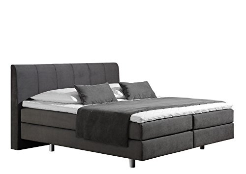 Maintal Boxspringbett Montepellier, 140 x 200 cm, Strukturstoff, 7-Zonen-Kaltschaum Matratze h2, anthrazit von Maintal Betten