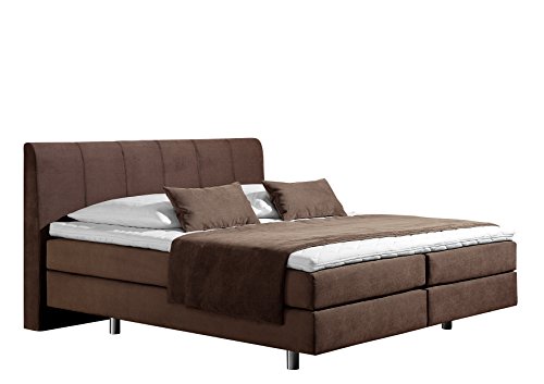 Maintal Boxspringbett Montepellier, 180 x 200 cm, Strukturstoff, 7-Zonen-Kaltschaum Matratze h3, choco von Maintal Betten