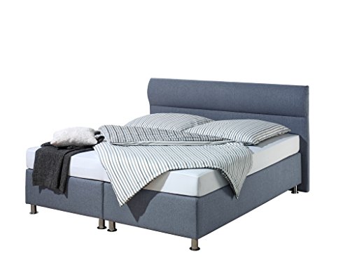 Maintal Boxspringbett Filipo, 100 x 200 cm, Stoff, 7-Zonen-Kaltschaum Matratze h3, Blau von Maintal Betten