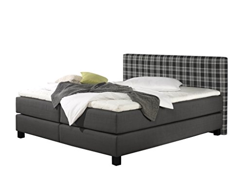 Maintal Boxspringbett Pinot, 100 x 200 cm, Stoff, 7-Zonen-Kaltschaum Matratze h2, Anthrazit von Maintal Betten