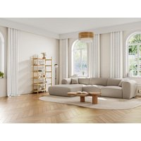 Großes Ecksofa - Ecke links - melierter Stoff - Beige- POGNI von Maison Céphy von Maison Céphy