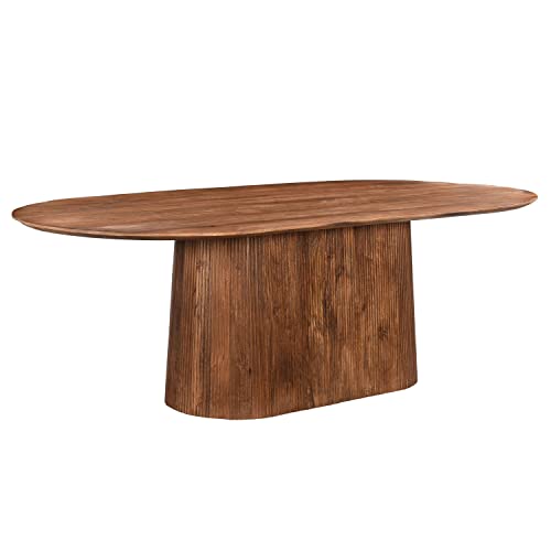 Maison ESTO Esstisch Salvator oval 200 x 110 cm Mangoholz Hellbraun Metall Esszimmertisch von Maison ESTO